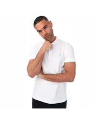 Men's Farah Cove Organic Modern Fit Polo Shirt in White - 3