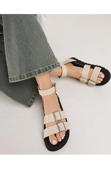 Footbed Two Strap Sandal Ex Wide