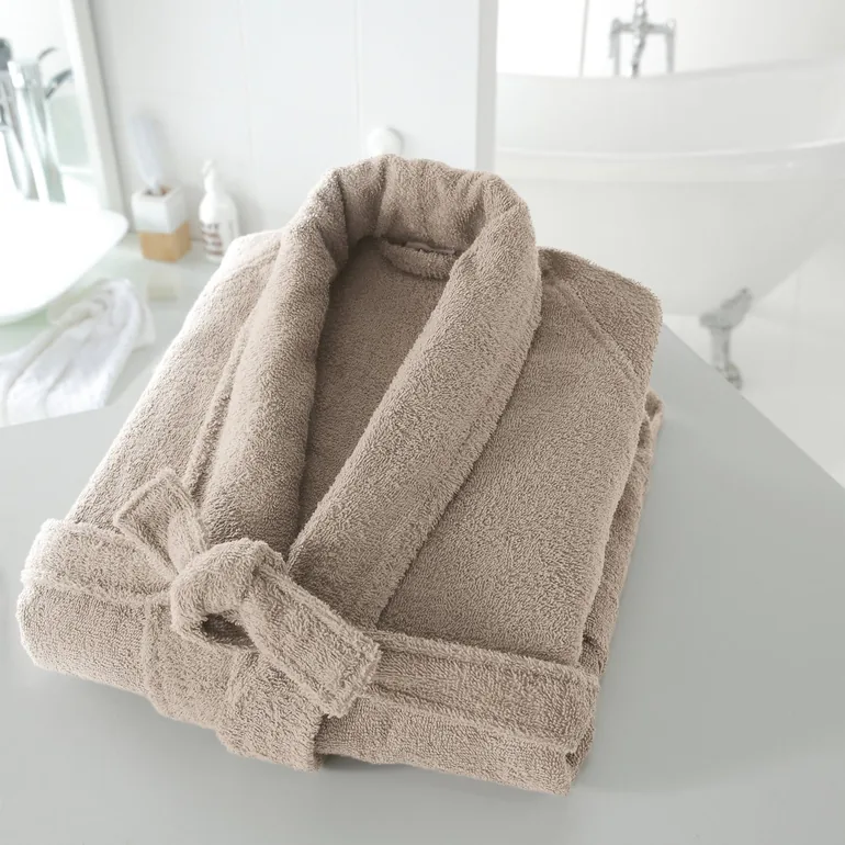 Bathrobe with Shawl Collar and Patch Pockets