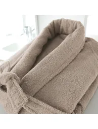 Bathrobe with Shawl Collar and Patch Pockets - 1