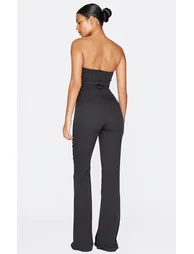 Tall Black Ruched Pointed Corset Bandeau Jumpsuit - 1
