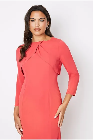Tulip Bodice Long Sleeve Midi Dress
