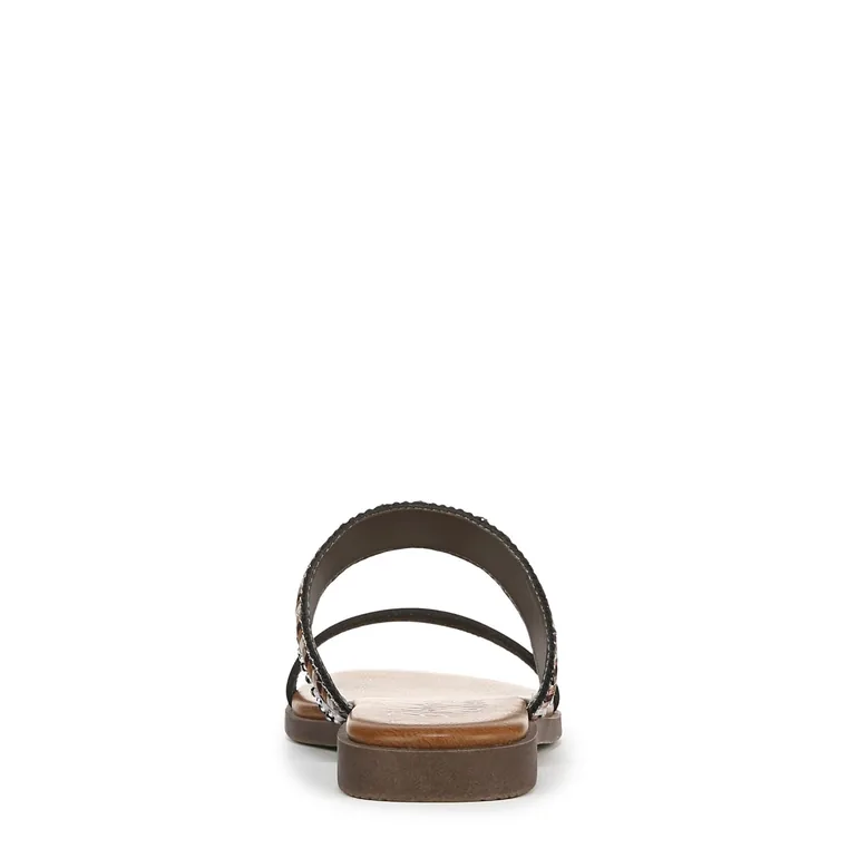 صندل سلايدر نسائي مزين بأحجار لون أسود - 3