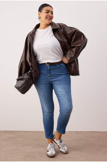 Blue Yüksel Waist Cinch Plus Size Skinny Jeans