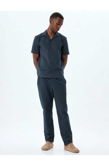 Chino Trousers Pocket Detailed Waist Tie Cotton