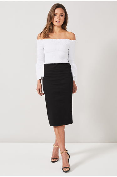 BYV London Multi colored shirring detailed dress