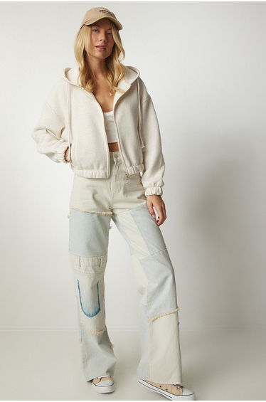 Happiness İStanbul Beige Zipped Sweatshirt