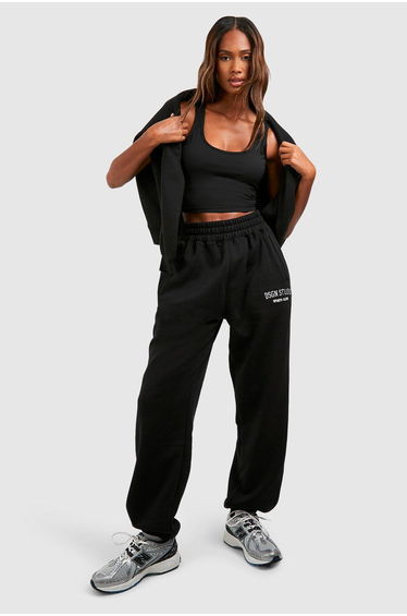 Dsgn Studio Applique Oversized Jogger - black