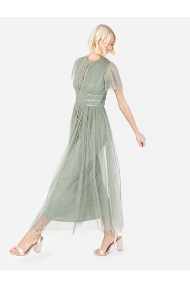 Anaya With Love Recycled Frosty Green Midaxi Dress With Keyhole Detail