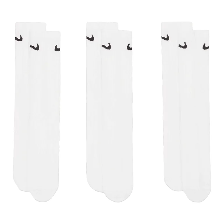 Nike Unisex Adult Lightweight Everyday Crew Socks (Pack of 3) - White - 1