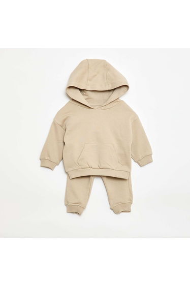 Monochrome Hoodie and Joggers Set - 2 Piece BEIGE