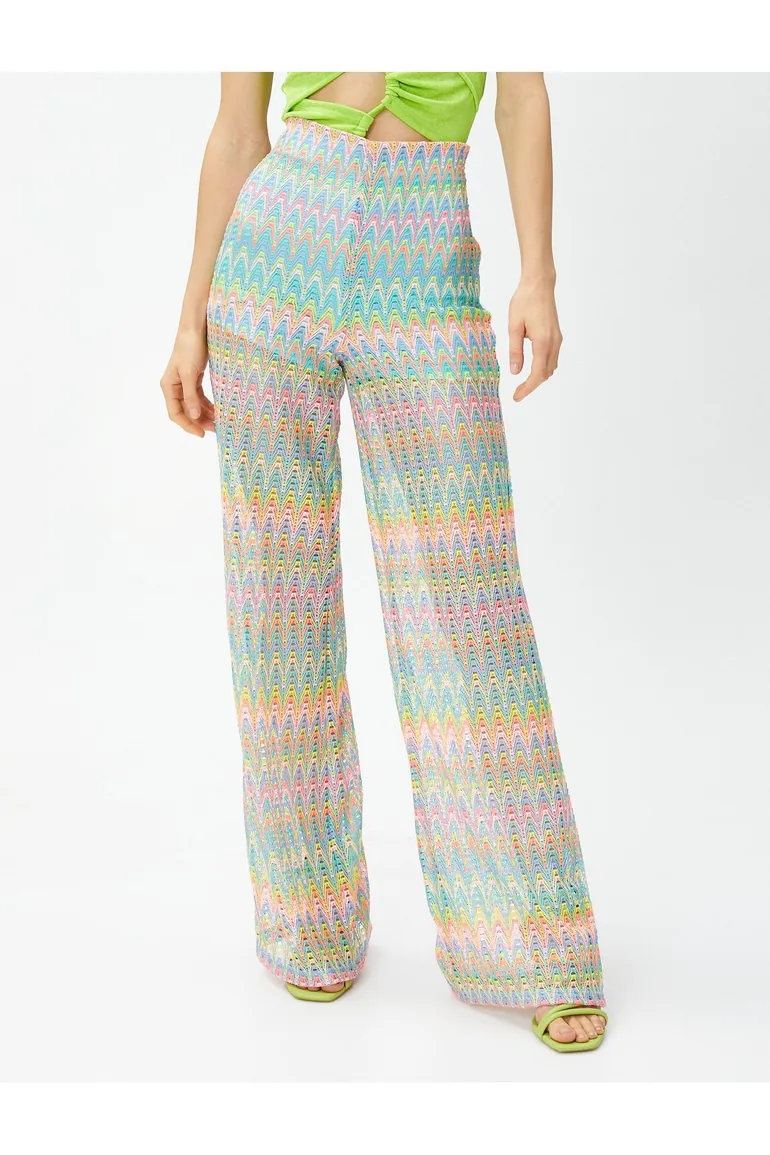 Koton Wide Leg Blue Trousers - 1