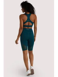 Eco Teal Mesh Panel Shorts - 2