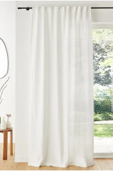 Elba Linen Curtain with Gathered Braid Finish