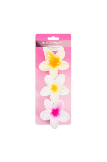 Brushworks Tropical Flower Claw Clips - 3 Pack