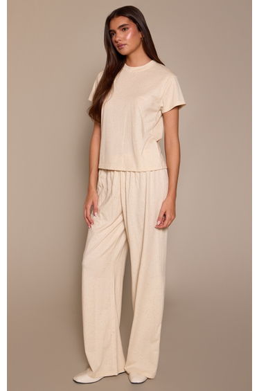 Butter Yellow Speckled Elasticated Trouser