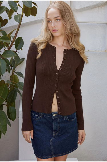 Buttoned Basic Cardigan
