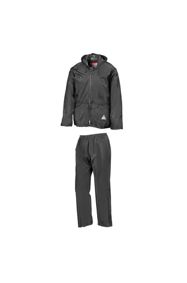 Result Mens Waterproof Jacket and Trousers Set - Black