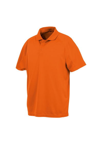 Spiro Impact Mens Performance Aircool Polo T-Shirt - Floro Orange