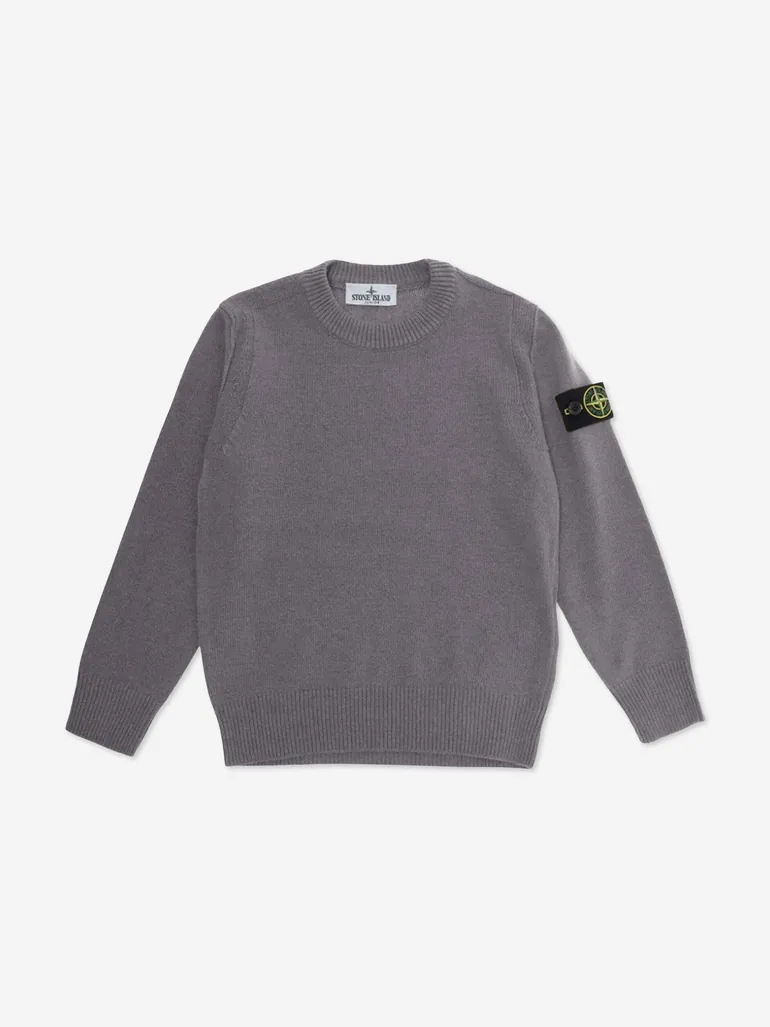 Stone Island Boys Wool and Cashmere Jumper in Brown