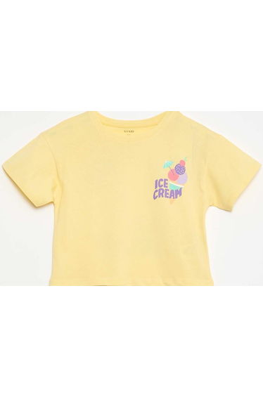 Loose-fit T-shirt with back & chest print YELLOW
