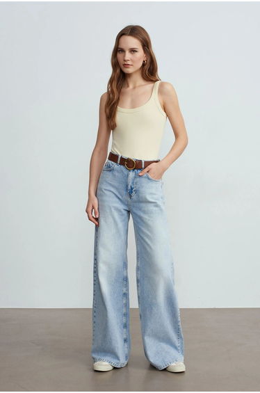 Dilvin Sleeveless Ribbed Cotton-blend Bodysuit