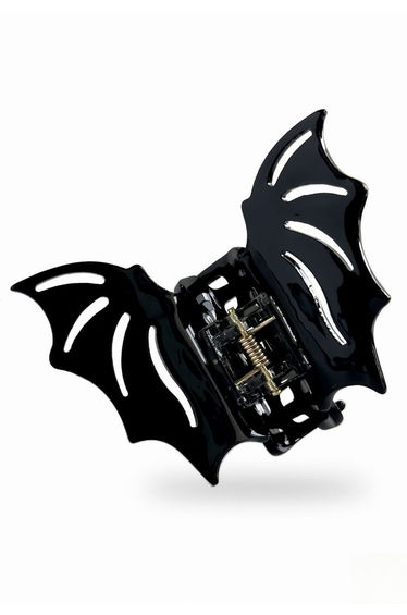 Hollow Out Bat Wing Hair Claw in Black