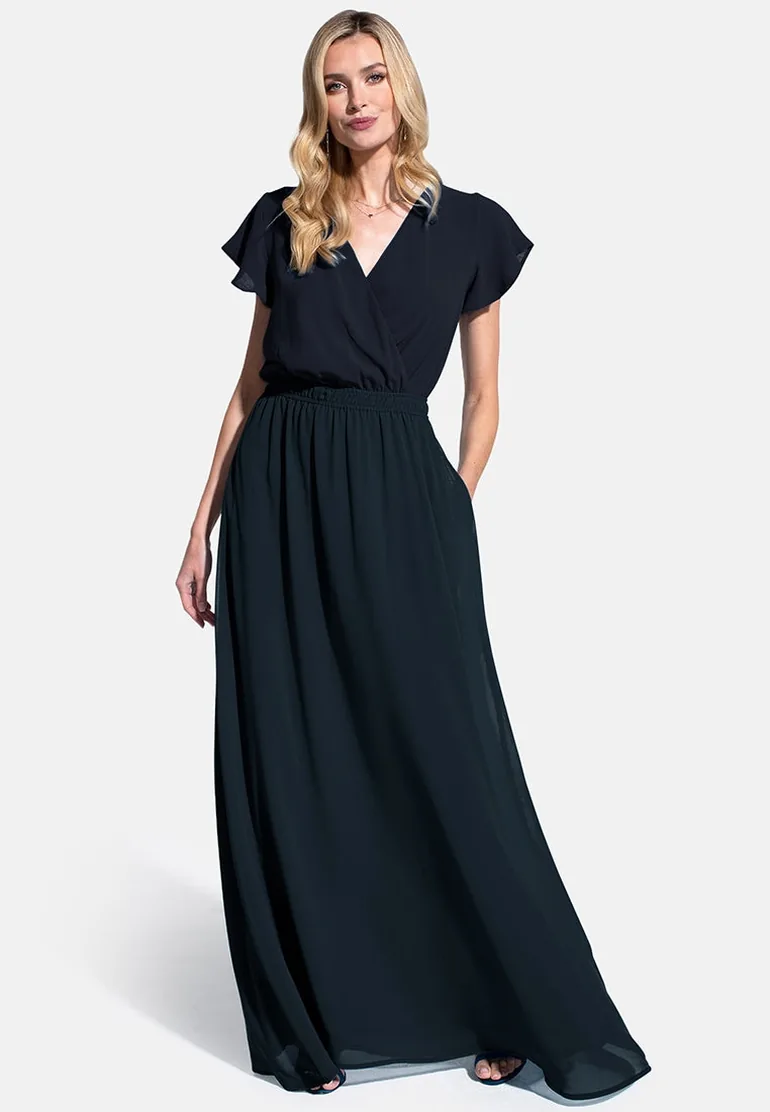 hotsquash maxi dress Chiffon Maxi Dress Hotsquash London Black : Premium Dresses : VogaCloset  Bahrain
