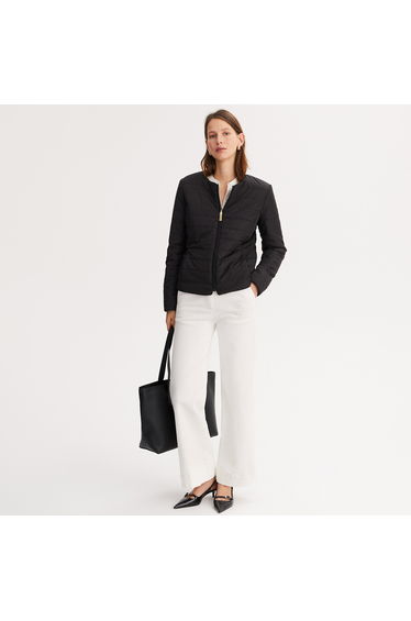 Short Padded Jacket with Zip Fastening
