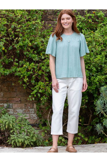 Netherhay muslin blouse soft aloe