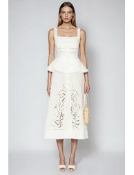 Dinis Cutout Ruffle Midi Dress - 1