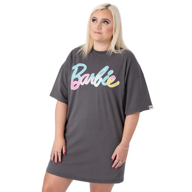 Barbie Womens/Ladies Oversized T-Shirt Dress - Grey Barbie Grey : Day Dresses : VogaCloset Bahrain Barbie Womens/Ladies Oversized T-Shirt Dress - Grey Barbie Grey : Day Dresses : VogaCloset Bahrain