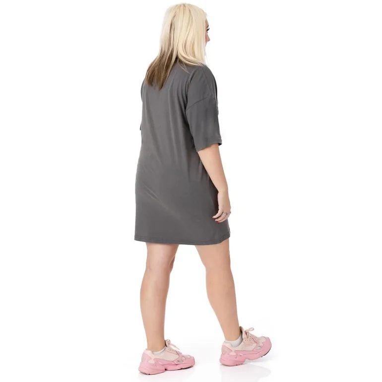 sachin and babi light blue dress Noisy May Curve oversized t-shirt dress with lace trim in charcoal