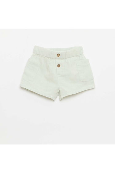 Cotton Shorts with 2 Patch Pockets BLUE