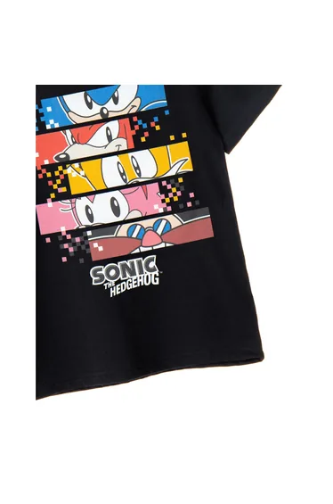 تيشيرت قطن أسود بطبعة