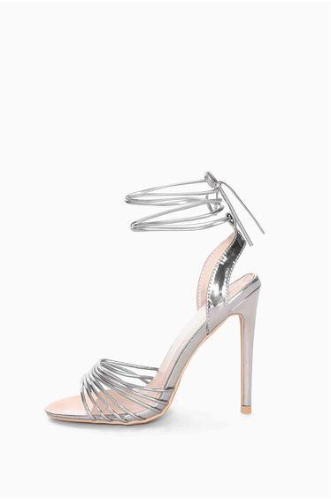 Silver Strappy High-Heels