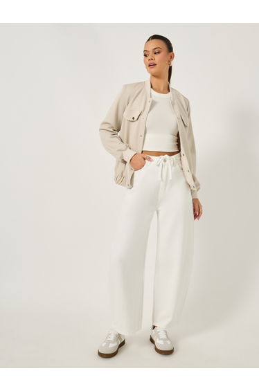 Relaxed Fit Mid Rise Jeans with Drawstring Detail