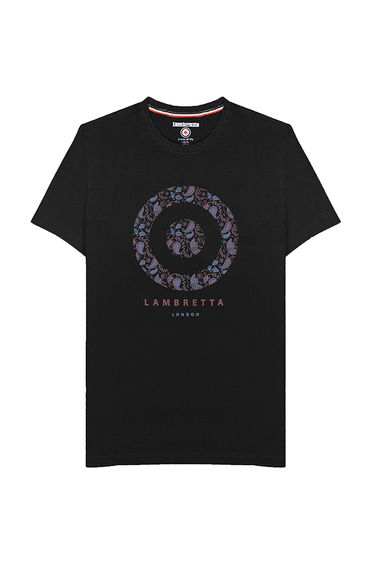 Lambretta Mens Paisley Target Cotton Short Sleeve Casual T-Shirt Top Tee