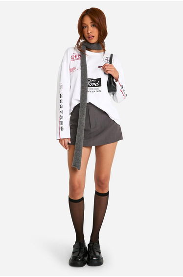 Tailored Mini Skirt - slate grey