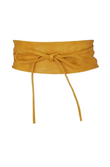 Tie Round Faux Leather Waist Cinch Belt