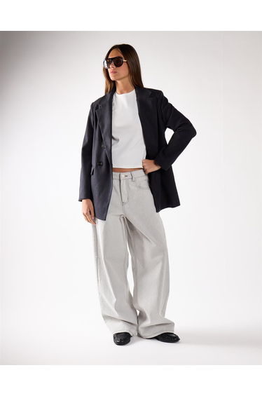 Black Marl Button Detail Blazer