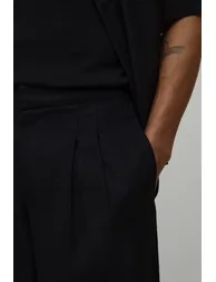 بنطلون بوهو مان أسود بقصة مستقيمة كتان - 2