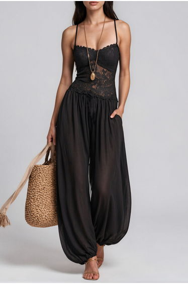 Elidi Spaghetti Lace Jumpsuit