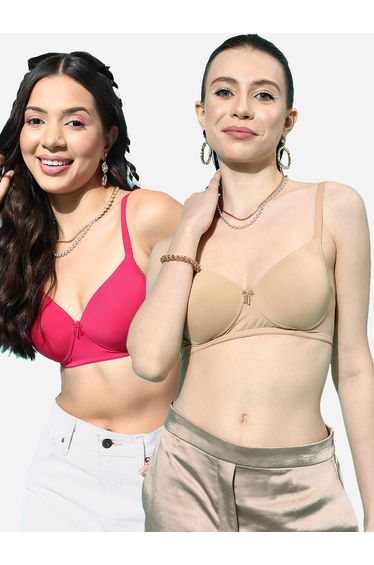 Pack of 2 - Solid Padded Non-Wired Bra