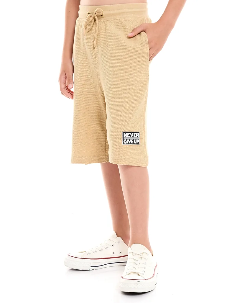 Textured Knit Patch Detail Longline T-Shirt and Shorts Set - 5