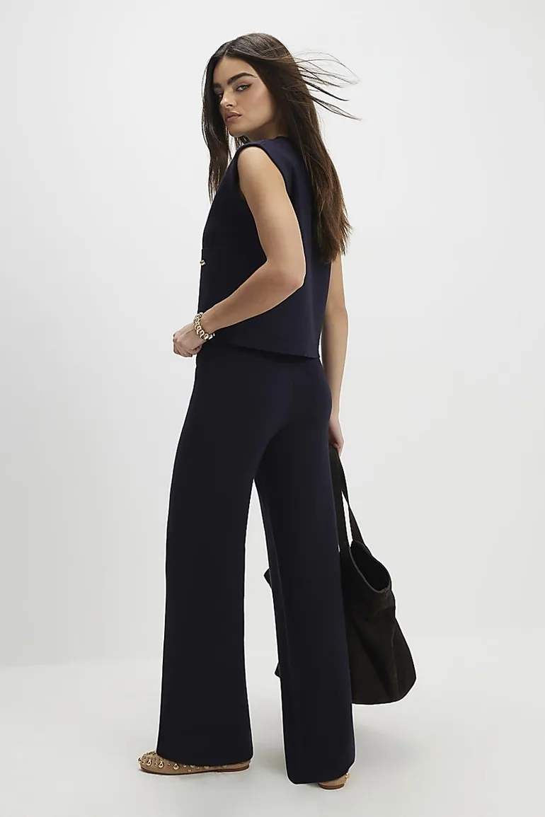 Navy Knitted Waistcoat - 2