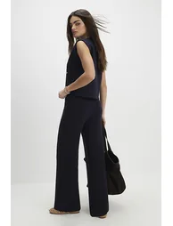 Navy Knitted Waistcoat - 2