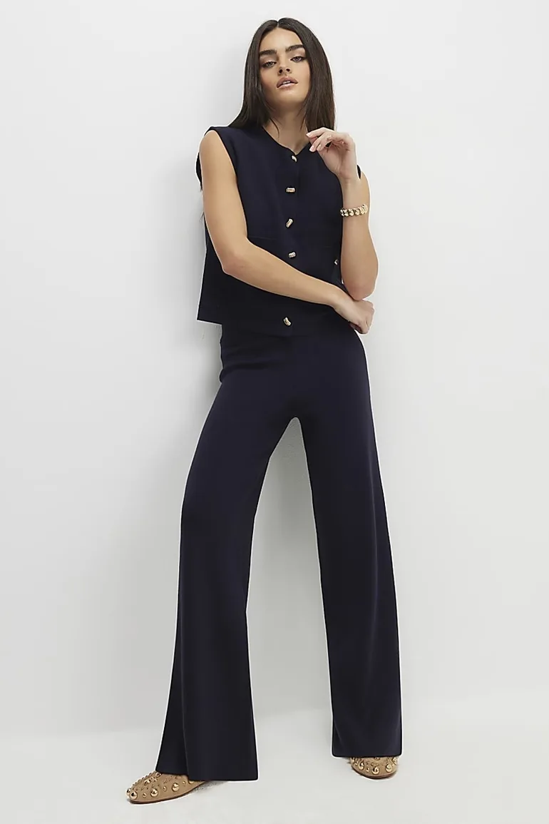 Navy Knitted Waistcoat