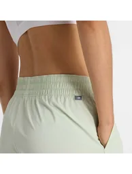 Women's New Balance Graphic Stretch Woven Pocket Shorts in Green - 3