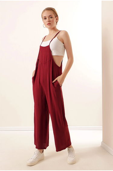 BDART Relaxed Fit Wide Leg Jumpsuit with Square Collar
